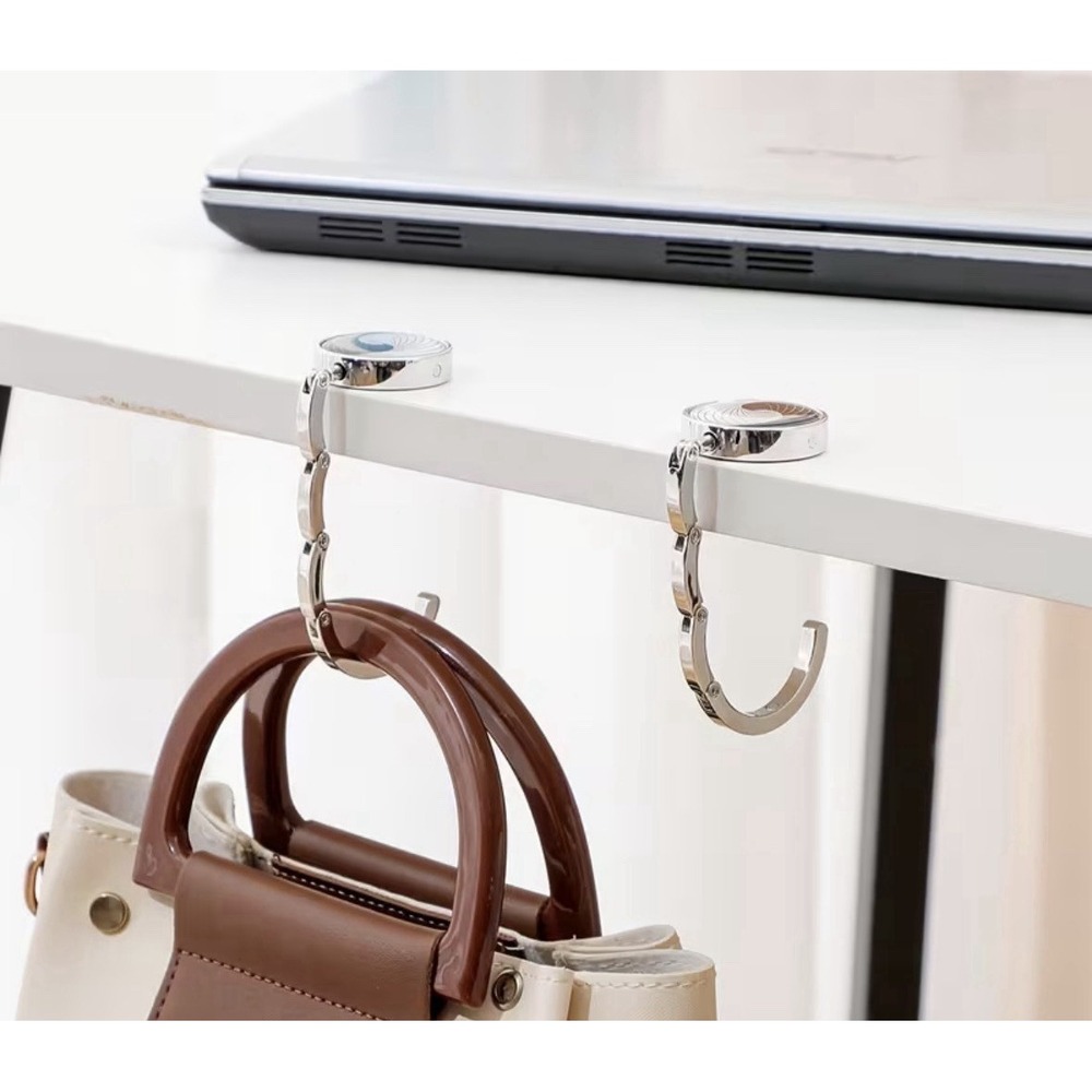 Portable Round Acrylic Table Hook Crystal Folding Bag Hanger Desk Purse Holder